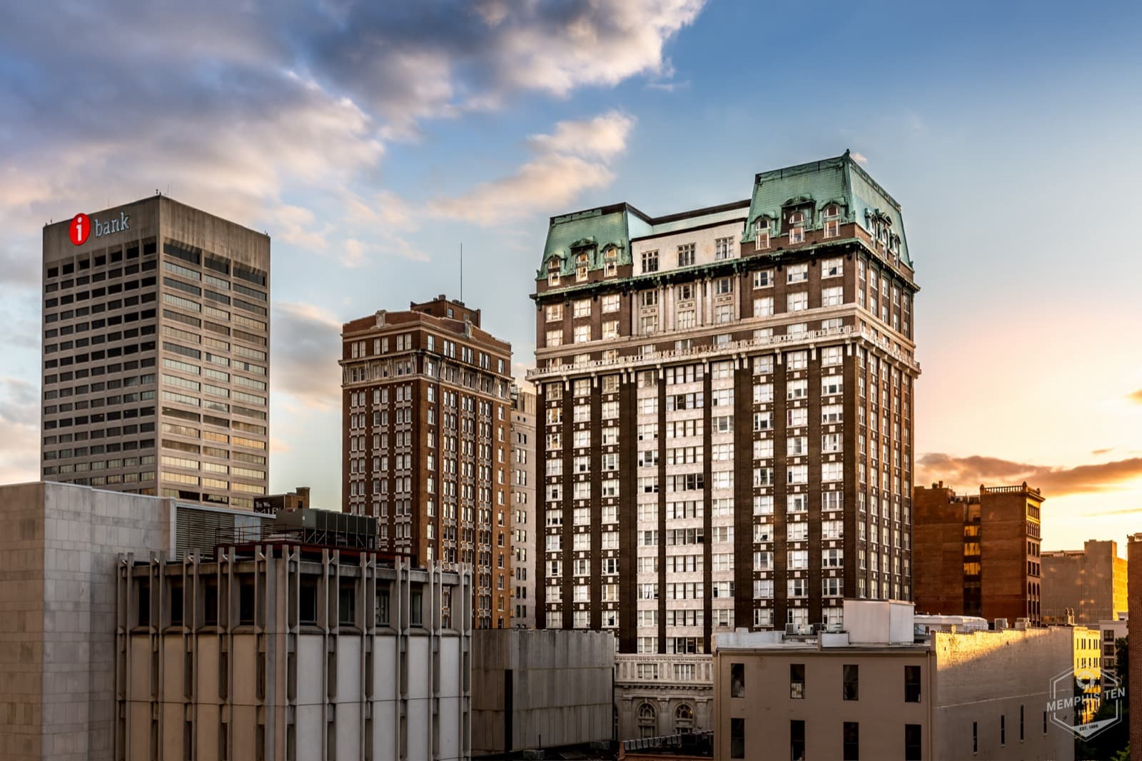 Downtown Memphis at dusk